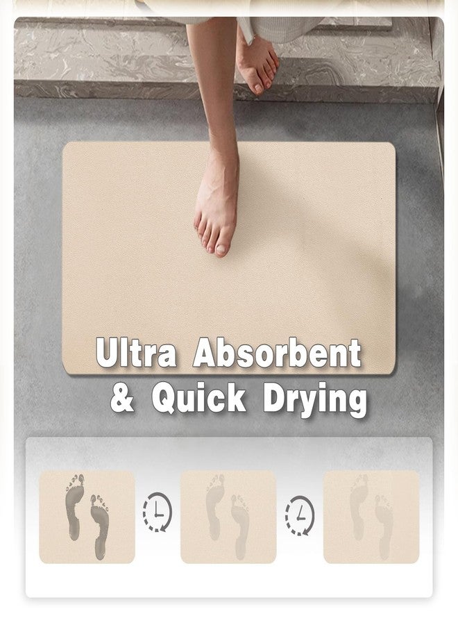 TYUU Bathroom Mat Quick Dry, Bathroom Rugs Non Slip Washable Thin Absorbent Bath Mat Fits Under Door Bathroom Floor Mat Perfect for Bath, Shower, or Sink 16"x24" Beige - Image 3
