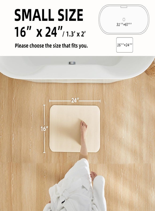 TYUU Bathroom Mat Quick Dry, Bathroom Rugs Non Slip Washable Thin Absorbent Bath Mat Fits Under Door Bathroom Floor Mat Perfect for Bath, Shower, or Sink 16"x24" Beige - Image 2