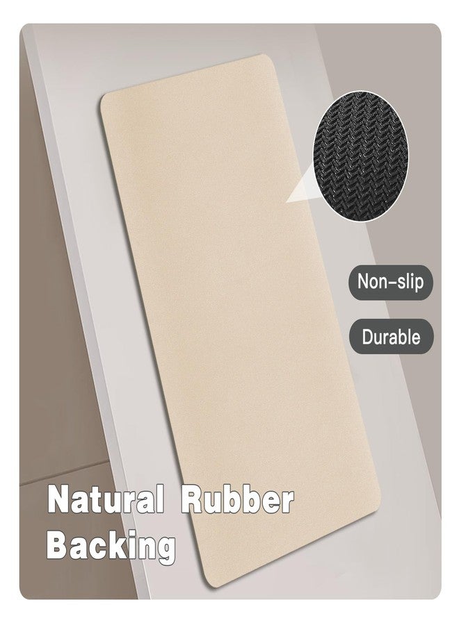 TYUU Bathroom Mat Quick Dry, Bathroom Rugs Non Slip Washable Thin Absorbent Bath Mat Fits Under Door Bathroom Floor Mat Perfect for Bath, Shower, or Sink 16"x24" Beige - Image 4