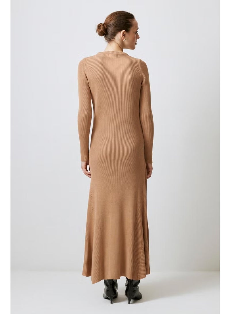 Touche Ribbed High Collar Knitwear Dress - Image 4