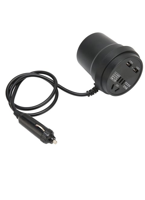 Power Inverter Car Inverter Abs Car Inverter Black 150W DC 12-24V to AC 110V-220V Converter 2 USB Port Car Power Adapter