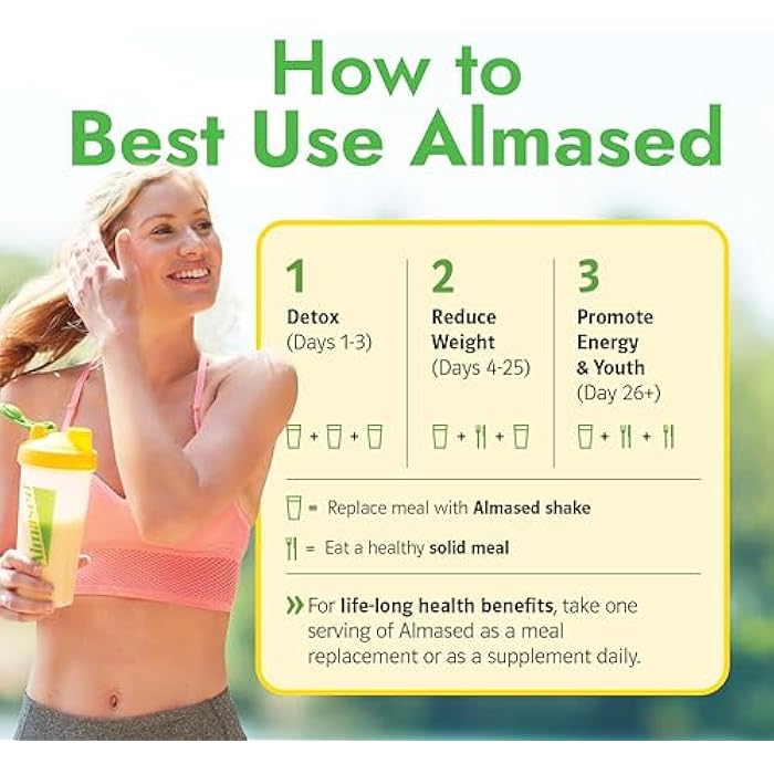 Almased Vanilla Meal Replacement Shake - Low-Glycemic High Plant Base Protein Powder- Nutritional Weight Health Support Supplement - Vanilla Flavor - 17.6 oz (1.1 Pound (2 Pack)) - Image 5