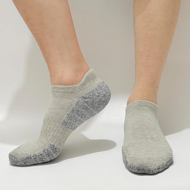 PUJANE 5 Pairs Athletic Running Ankle Socks Cushioned Breathable Low Cut Sports Tab Cotton Socks for Men and Women - Image 4