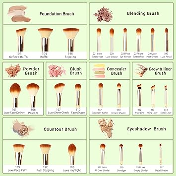 Jessup فرش مكياج محترفة من جيسوب 25 قطعة من الخيزران مجموعة أدوات المكياج فرشاة الأساس البودرة أحمر الخدود فرشاة ظلال العيون أدوات التجميل T135 - Image 5