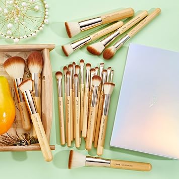 Jessup فرش مكياج محترفة من جيسوب 25 قطعة من الخيزران مجموعة أدوات المكياج فرشاة الأساس البودرة أحمر الخدود فرشاة ظلال العيون أدوات التجميل T135 - Image 2