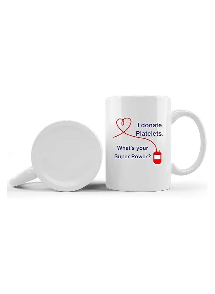 Blood Donation Awareness Ceramic Coffee Mug | Give The Gift Of Life:Donate Blood|Donate Blood Save A Life|Support The Need For Blood Donors - Image 2