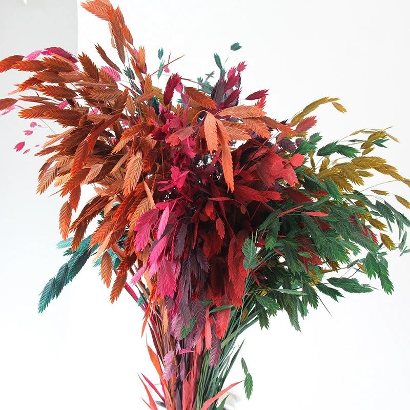 Bluejw Natural Dried Flower Bouquet Pampas Grass Floral Arrangement - Preserved Northern Sea Oats & Chasmanthium Latifolium - Decorative Dried Plants Home Decor - Image 5
