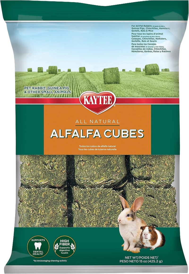Kaytee Alfalfa Cubes 15 Oz, High Protein For Small Animals, Supports Digestive Health, Great Natural Source Of Fiber, No Artificial Color Or Preservatives, Grown In The Usa - Image 1