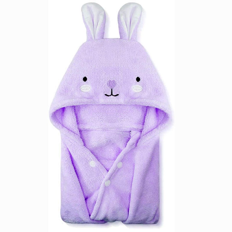 ROMASA Toddler Hooded Bath Towel Ultra Soft Towel Highly Absorbent Bathrobe Blanket for Boys Girls 275 x 55 Purple