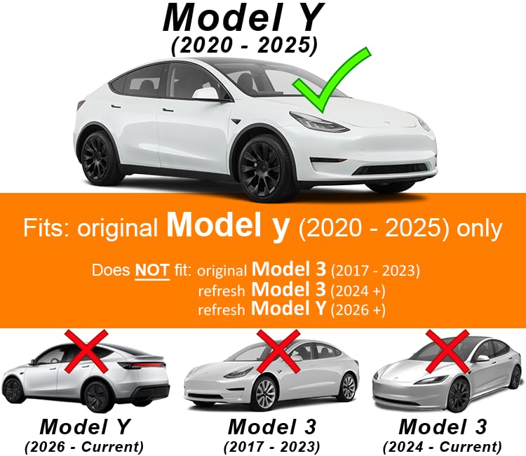Custom Cut Graphics Logo Decal Overlay Stickers for Tesla Model Y (2020 to 2025), Standard Wrap, 11-pc Set (Gloss Red) - Image 3