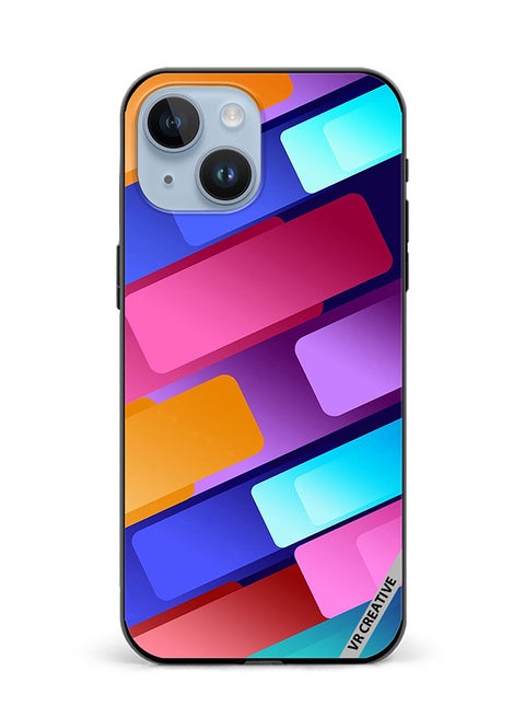Protective Case Cover For Apple iPhone 15 Plus Abstract Design Multicolour