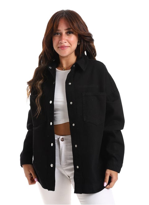 Gabardine Jacket-3539-black