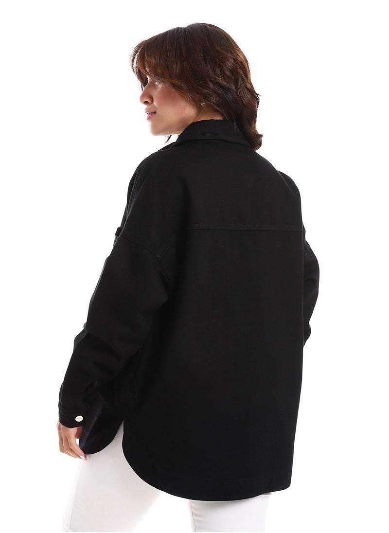 Coctail - Gabardine Jacket-3539-black - Image 1