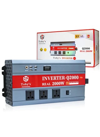Toby’s New 2000W Car Power Inverter 12V to 220V Ac Power Converter Front LED Display Pure Sine Wave Inverter For Laptop Tablet Solar System Camping - pzsku/ZABD373547FFE405D7D75Z/45/_/1705412939/c0c93b3a-fc2f-4638-b23c-f05216a98609