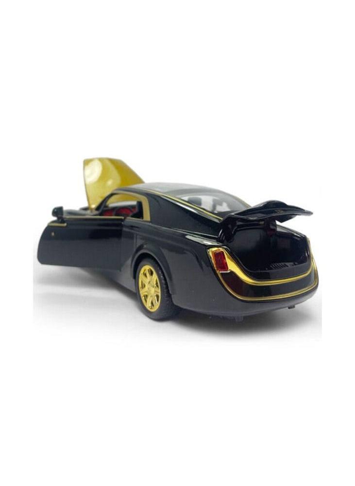 Swift 1:24 Rolls-Royce Sweptail Toy Car Alloy Diecast Collectible Model Car for Kids Gift, Pull Back Toy Car with Sound and Light, Classic Double Door, Car Logo Can be Folded,  Black/Gold  - Image 5