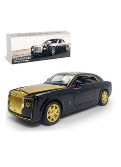Swift 1:24 Rolls-Royce Sweptail Toy Car Alloy Diecast Collectible Model Car for Kids Gift, Pull Back Toy Car with Sound and Light, Classic Double Door, Car Logo Can be Folded,  Black/Gold  - Image 1