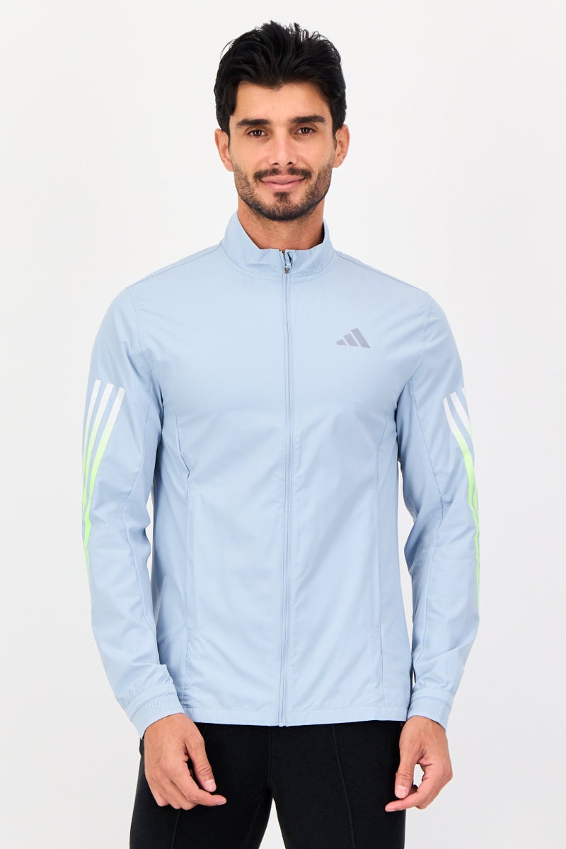 Adidas جاكيت رياضي للرجال بأكمام طويلة مناسب في الهواء الطلق، أزرق غامق - Image 1