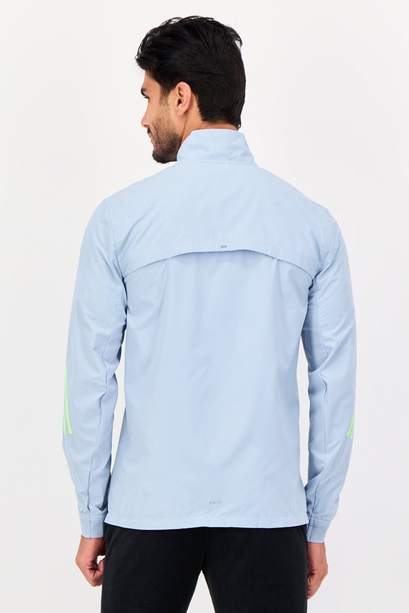 Adidas جاكيت رياضي للرجال بأكمام طويلة مناسب في الهواء الطلق، أزرق غامق - Image 3