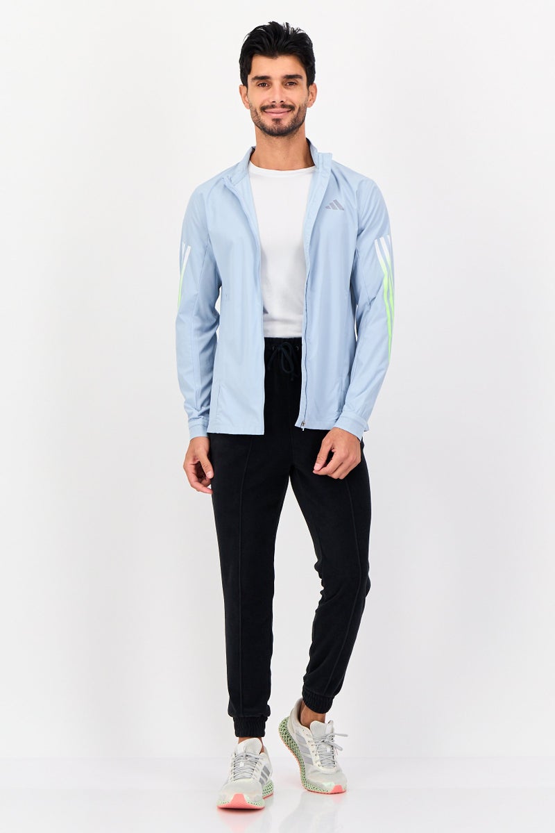 Adidas جاكيت رياضي للرجال بأكمام طويلة مناسب في الهواء الطلق، أزرق غامق - Image 4