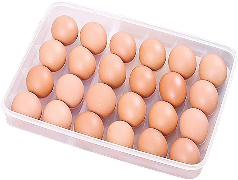 PRAYAN ENTERPRISE 24 Grid Egg Storage Box Egg Refrigerator Storage Tray Stackable Plastic Egg Containers for Fridge Kitchen Size of The 24 Egg Storage Box 1 PCS - Image 1
