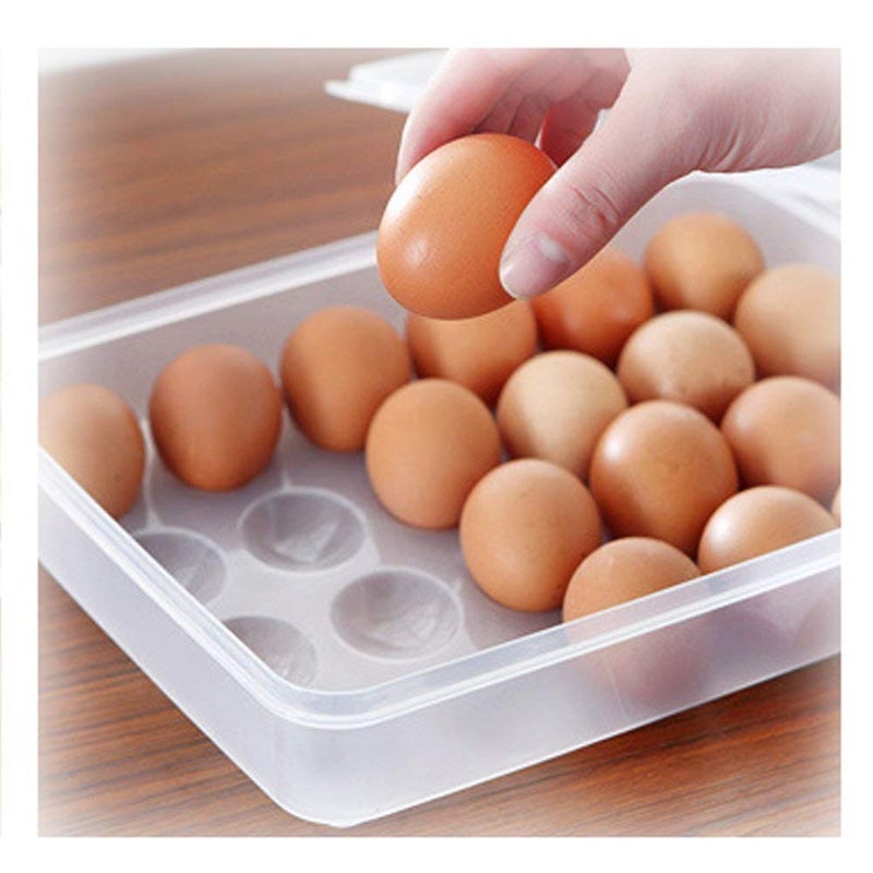 PRAYAN ENTERPRISE 24 Grid Egg Storage Box Egg Refrigerator Storage Tray Stackable Plastic Egg Containers for Fridge Kitchen Size of The 24 Egg Storage Box 1 PCS - Image 4