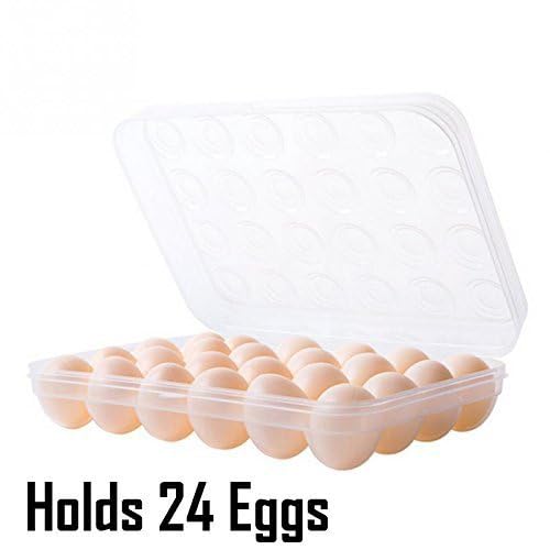 PRAYAN ENTERPRISE 24 Grid Egg Storage Box Egg Refrigerator Storage Tray Stackable Plastic Egg Containers for Fridge Kitchen Size of The 24 Egg Storage Box 1 PCS - Image 5