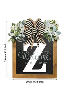 Y&D Welcome Sign Creative Bowknot Letter Wreath In Front Of The Door Outdoor Decoration Props For The Courtyard 30x35CM  - Image 2