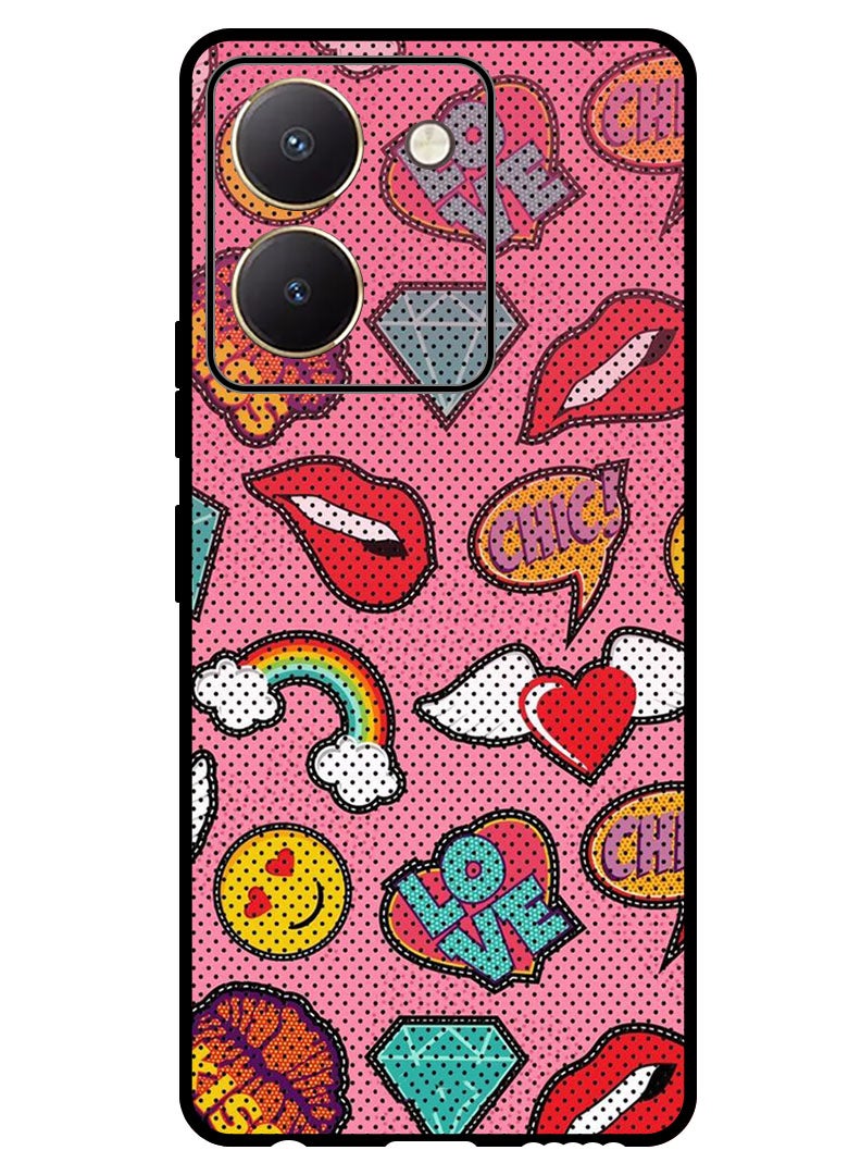 Theodor Protective Case Anti Scratch Shock Proof Bumper Cover For Vivo Y77t Love Signs - Image 1