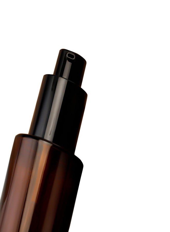 ASTRQLE 2 Pcs 100ml 3.4oz Amber Glass Travel Bottles for Toiletries with Black Pump Refillable Cosmetic Cream Pump Bottle Travel Lotion Dispenser Soap Dispenser Cosmetics Containers Bottle Vial - Image 2