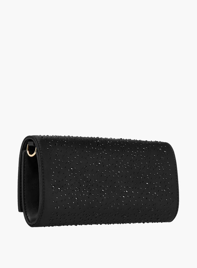 Celeste Embellished Crossbody  Bag with Chain Strap and Button Closure
