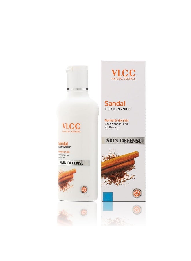 VLCC Sandal Cleansing Milk 100ml | Deep Clean Face Cleanser | Removes Dirt & Makeup | Glowing Skin - Image 2