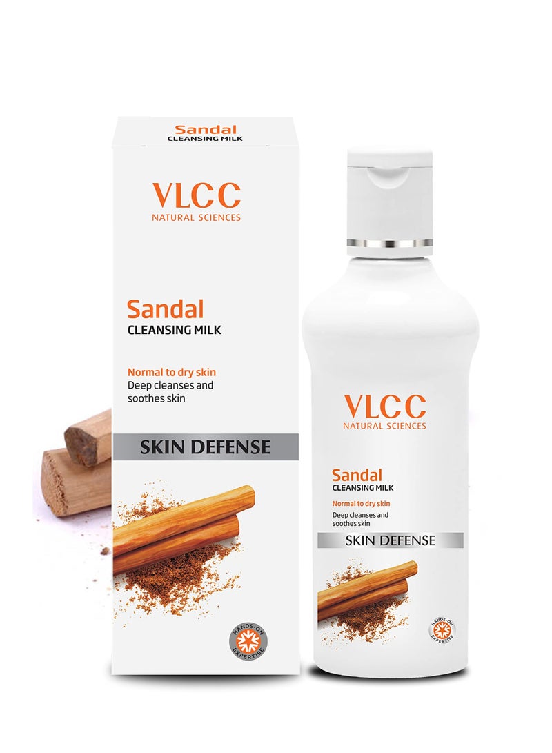 VLCC Sandal Cleansing Milk 100ml | Deep Clean Face Cleanser | Removes Dirt & Makeup | Glowing Skin - Image 1