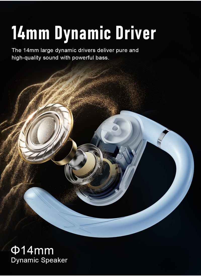 ZIPFORCE - ZIPFORCE True Wireless Earbuds, Open Ear Bluetooth 5.4 Headphones 4-Mics ENC Clear Call, OWS Bluetooth Earbuds Touch Control, IPX6 Waterproof TWS, Light-Weight Earphones - Image 1
