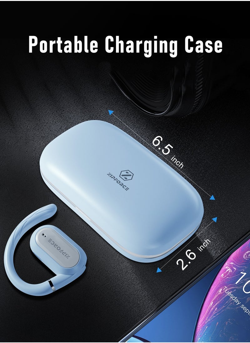 ZIPFORCE - ZIPFORCE True Wireless Earbuds, Open Ear Bluetooth 5.4 Headphones 4-Mics ENC Clear Call, OWS Bluetooth Earbuds Touch Control, IPX6 Waterproof TWS, Light-Weight Earphones - Image 1