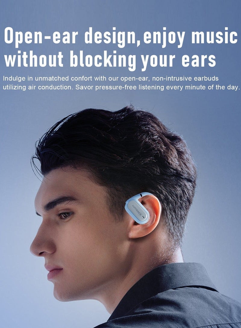 ZIPFORCE True Wireless Earbuds, Open Ear Bluetooth 5.4 Headphones 4-Mics ENC Clear Call, OWS Bluetooth Earbuds Touch Control, IPX6 Waterproof TWS, Light-Weight Earphones - Image 4