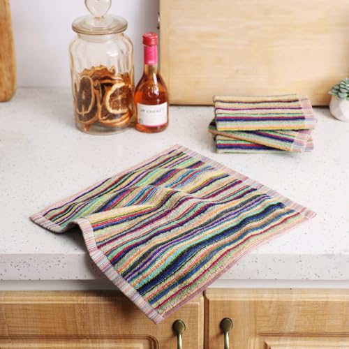 Oeleky Kitchen Dishcloths for Washing Dishes, Ultra Absorbent Dish Rags, Cotton Cleaning Cloths Pack of 8, 12x12 Inches (multi-1, 12x12 inch) - Image 5
