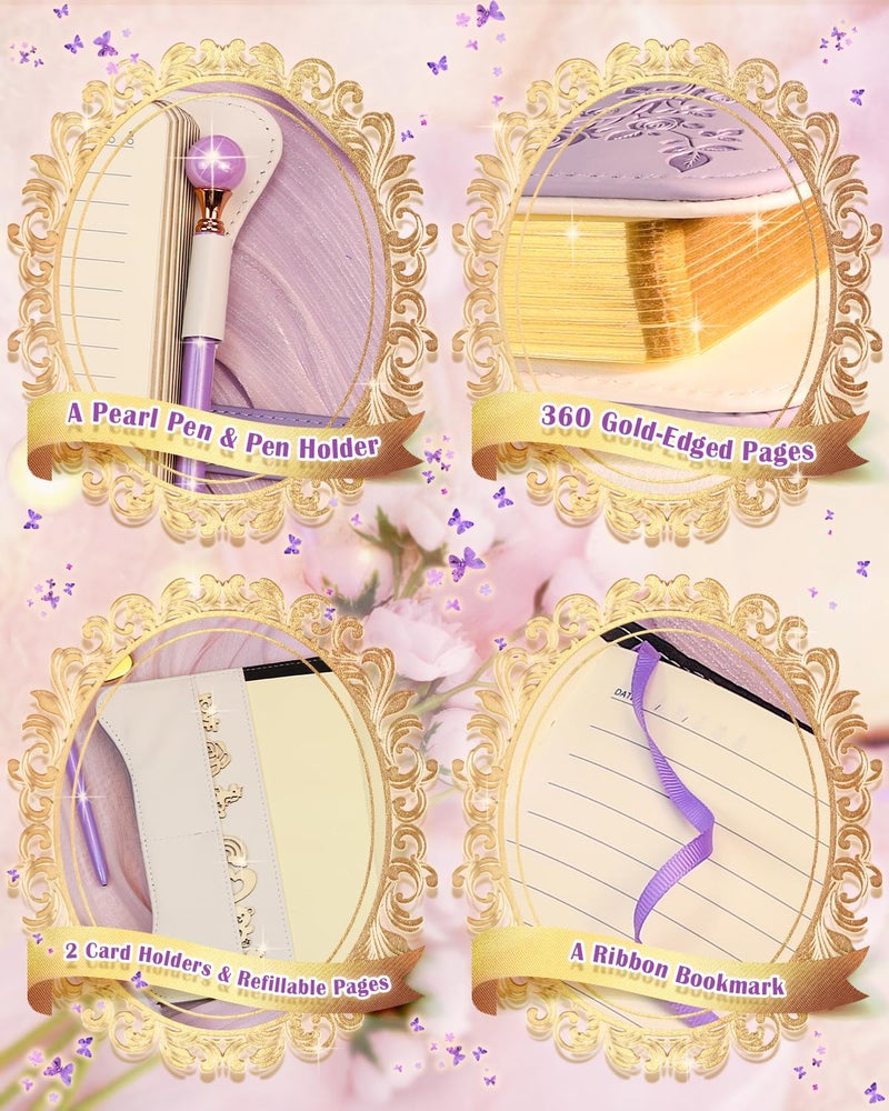 hi!SCI hi! SCI Diary with Lock and Keys for Girls & Women, 360 Pages Journal with Lock for Girls Gift Ideas, Girls Locking Diary with Pen, Cute Journals Set for Teen Girls Ages 8-12, Ideal Gifts for 8 9 10 11 12 13 14 Year Old Girl (Lavender Purple) - Image 3
