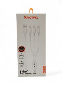 VOTWO 3-in-1 multi-purpose cable with USB input and Micro Tab C-iPhone output from VOTWO  - Image 1
