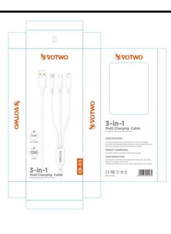 VOTWO 3-in-1 multi-purpose cable with USB input and Micro Tab C-iPhone output from VOTWO  - Image 3