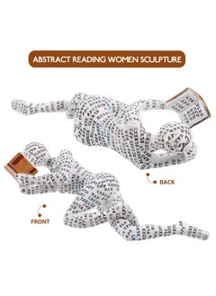 MileMelo Reading Woman Figurine Resin Reading Women Thinker Statue Modern Abstract Art Sculpture for Decoration  - Image 4