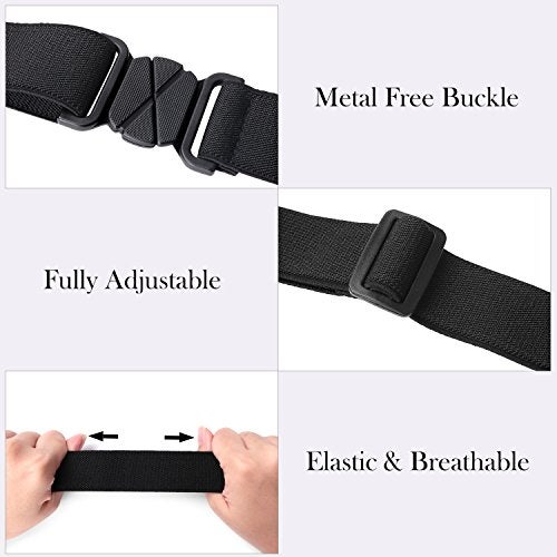 SUOSDEY Women Invisible Belt Black Stretch Belts for Women Adjustable With No Show Plastic Buckle - Image 5