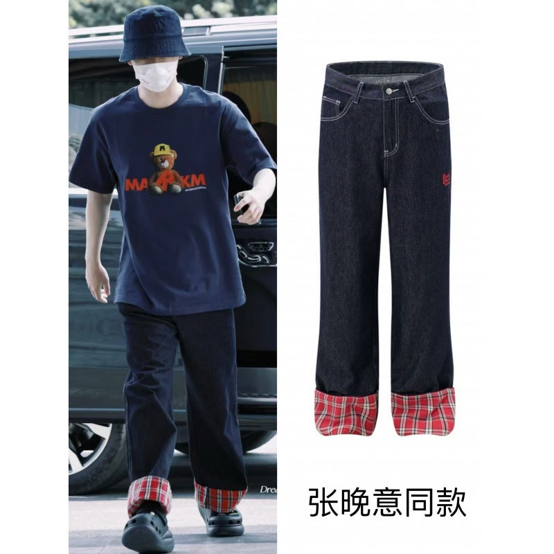 Unisex Classic Denim Jeans Loose Fit Daily Outdoor Wear - Image 1