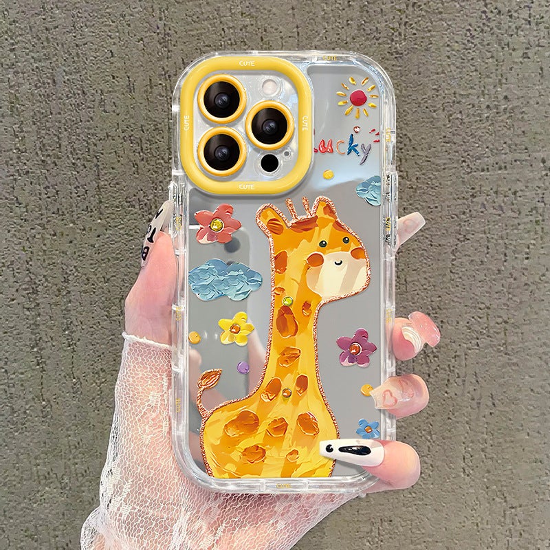 Ins Oil Painting Elephant Suitable for Iphone16 Apple Phone Case 15Promax Cute Anti-Fall 14 Mirror 13/12 - Image 3