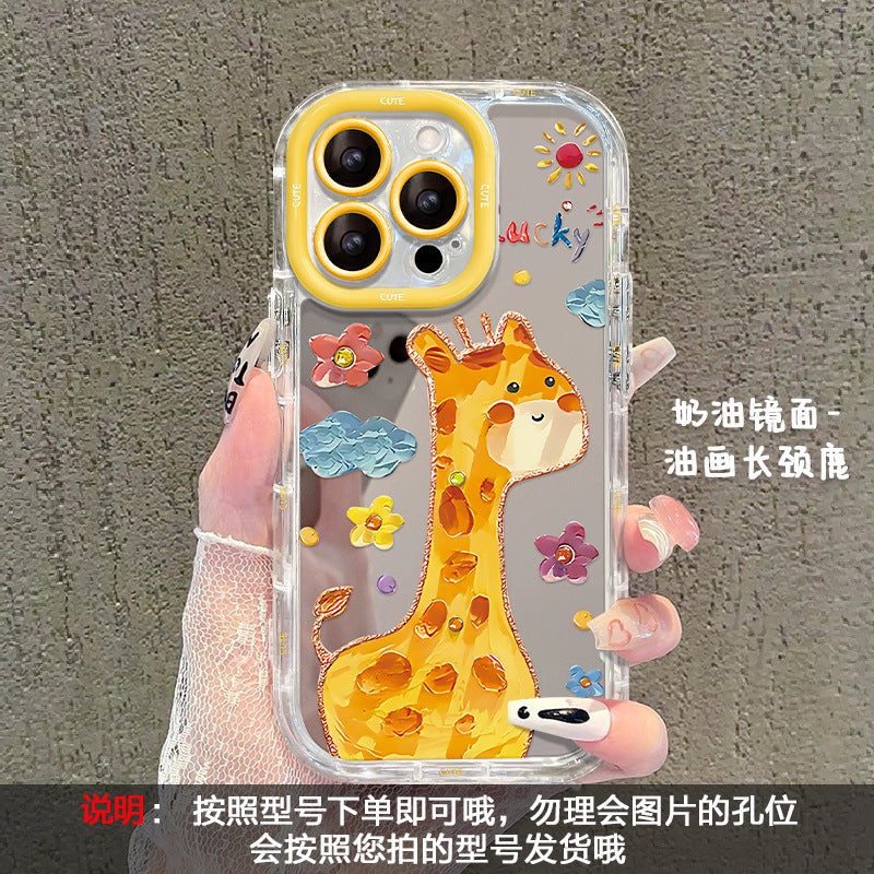 Ins Oil Painting Elephant Suitable for Iphone16 Apple Phone Case 15Promax Cute Anti-Fall 14 Mirror 13/12 - Image 1