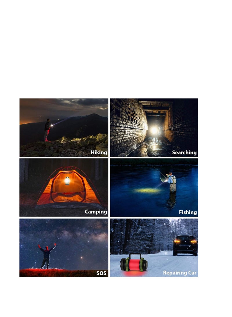 Portable Rechargeable Camping Lantern with 1000LM Brightness, 6 Lighting Modes, 4000mAh Power Bank, IPX5 Waterproof Design for Outdoor Emergency Use