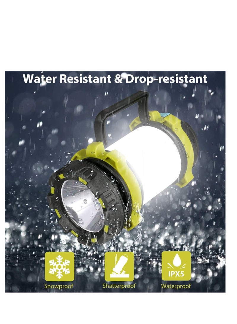 Portable Rechargeable Camping Lantern with 1000LM Brightness, 6 Lighting Modes, 4000mAh Power Bank, IPX5 Waterproof Design for Outdoor Emergency Use