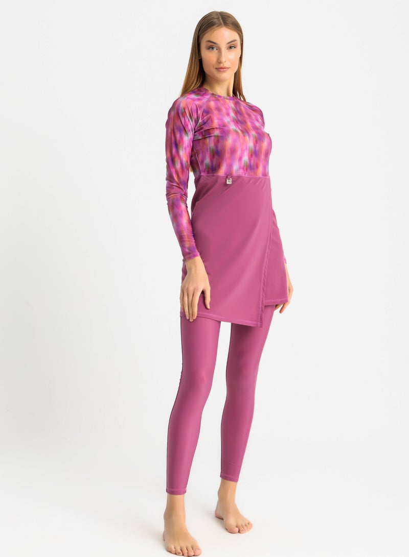 Libra Motion Wave Swim Top - Pink Haze