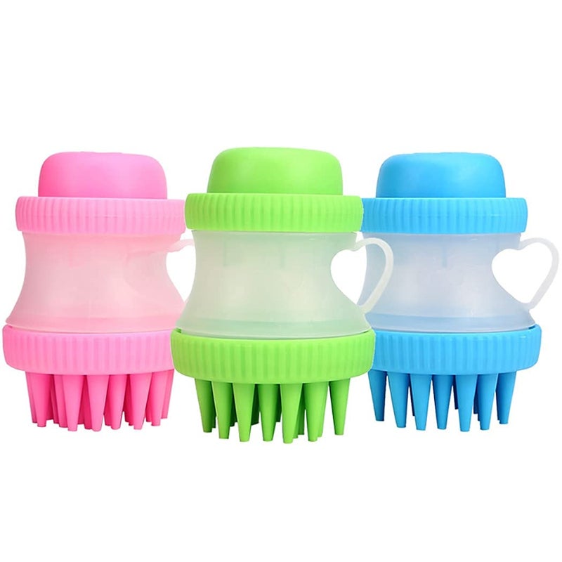 KPS Pet Massage Bathing Washing Brush | Pet Bathing Tool | Portable Rubber Bristles Grooming Brush | Shampoo Dispenser Comb For Pet | Pet Grooming Accessories (Pack of 1,Multicolor) - Image 3