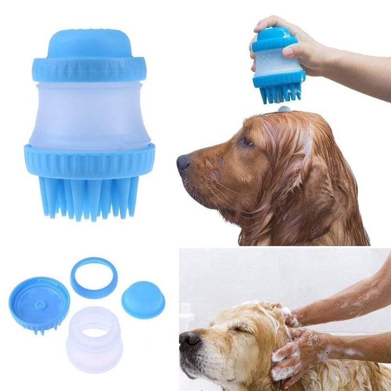 KPS Pet Massage Bathing Washing Brush | Pet Bathing Tool | Portable Rubber Bristles Grooming Brush | Shampoo Dispenser Comb For Pet | Pet Grooming Accessories (Pack of 1,Multicolor) - Image 2