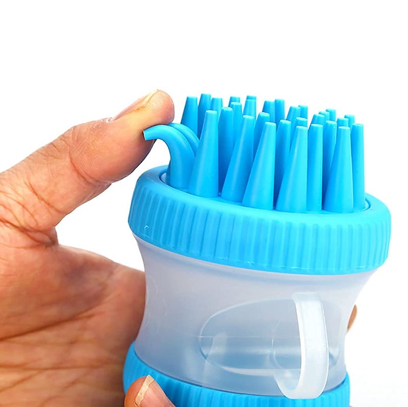 KPS Pet Massage Bathing Washing Brush | Pet Bathing Tool | Portable Rubber Bristles Grooming Brush | Shampoo Dispenser Comb For Pet | Pet Grooming Accessories (Pack of 1,Multicolor) - Image 5